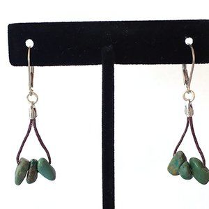 Turquoise & Waxed Linen Earrings